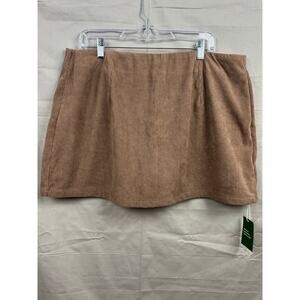 Halara Cocoa Brown High Waisted Mini Corduroy Plus Size Skirt, Size 1X